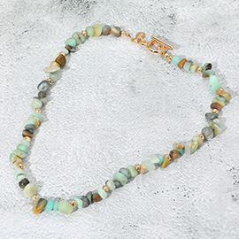 Semi Precious Natural Stone Beaded Necklace