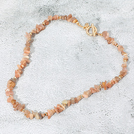 Semi Precious Natural Stone Beaded Necklace