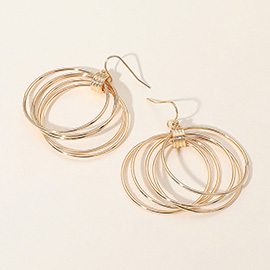 Multi Hoop Dangle Drop Earrings