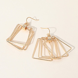 Geometric Multi Square Dangle Drop Earrings