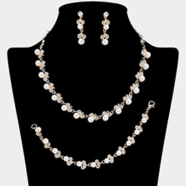 Pearl Rhinestone Jewelry Set
