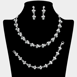 Pearl Rhinestone Jewelry Set