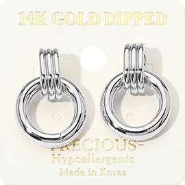 14K Gold Dipped Hypoallergenic Door Knocker Earrings