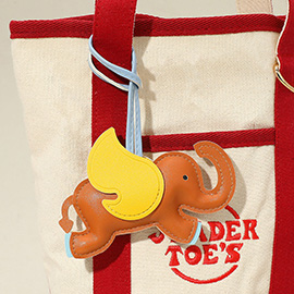 Faux Leather Elephant Bag Charm