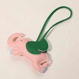 Faux Leather Elephant Bag Charm