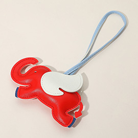 Faux Leather Elephant Bag Charm