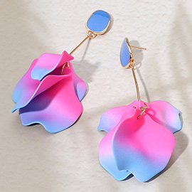 Ombre Petal Dropdown Dangle Earrings