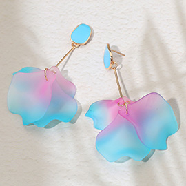 Ombre Petal Dropdown Dangle Earrings