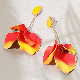 Ombre Petal Dropdown Dangle Earrings