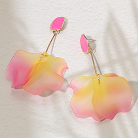 Ombre Petal Dropdown Dangle Earrings