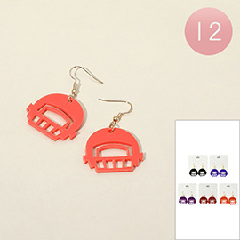 12Pairs - Football Helmet Dangle Earrings