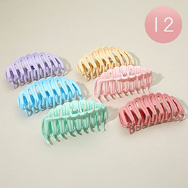 12PCS - Matte Jumbo Hair Claw Clips
