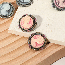 Vintage Cameo Stud Earrings