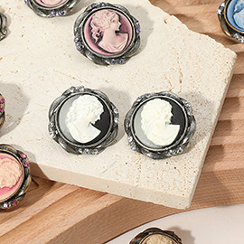 Vintage Cameo Stud Earrings