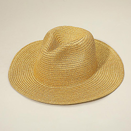 Metallic Woven Fedora Sun Hat