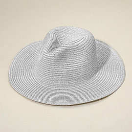 Metallic Woven Fedora Sun Hat