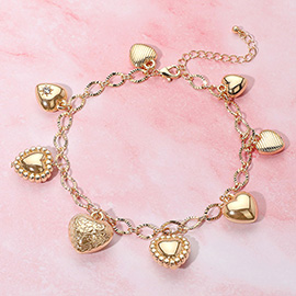Heart Charm Station Bracelet