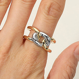 Two Tone Metal Chain Link Ring