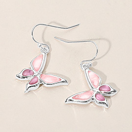 Sea Glass Butterfly Dangle Earrings