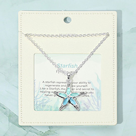 Sea Glass Starfish Pendant Necklace
