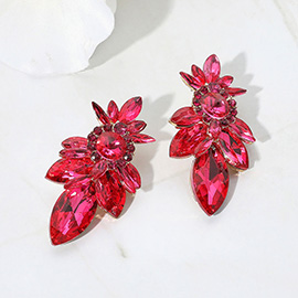 Marquise Stone Cluster Embellished Evening Earrings