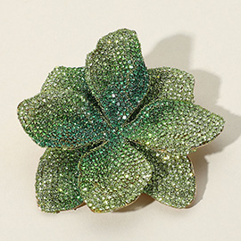 Stone Paved Flower Pin Brooch / Alligator Snap Hair Clip