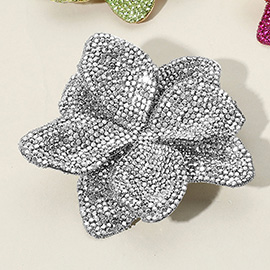 Stone Paved Flower Pin Brooch / Alligator Snap Hair Clip