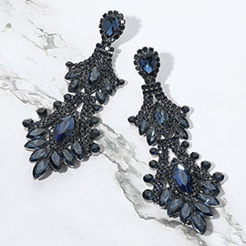 Marquise Stone Accented Dangle Evening Earrings
