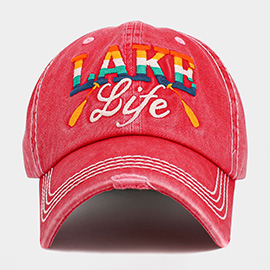 LAKE Life Message Vintage Baseball Cap