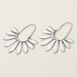 Metal Fan Hoop Earrings