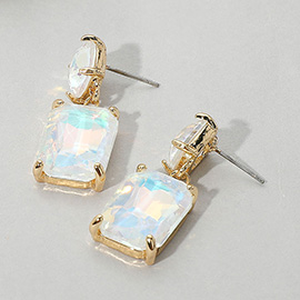 Square Rectangle Link Dangle Evening Earrings