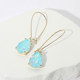 Teardrop Stone Dangle Evening Earrings