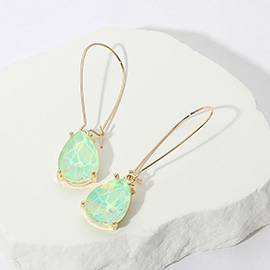 Teardrop Stone Dangle Evening Earrings