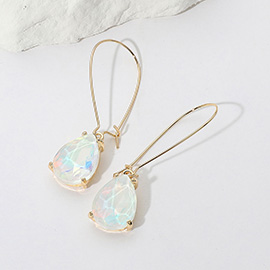 Teardrop Stone Dangle Evening Earrings