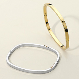 SECRET BOX_Stainless Steel Square Hinge Bangle Bracelet