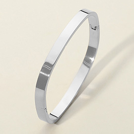 SECRET BOX_Stainless Steel Square Hinged Bangle Bracelet