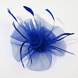 Mesh Flower Feather Mesh Fascinator / Headband