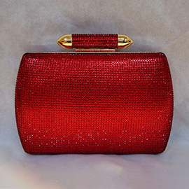 Bling Studded Structured Hardcase Clutch Evening Bag / Crossbody Bag