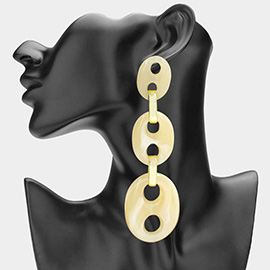 Triple Celluloid Acetate Mariner Link Drop Earrings