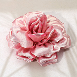 Metallic Fabric Flower Pin Brooch / Hair Clip / Hair Band / Bracelet