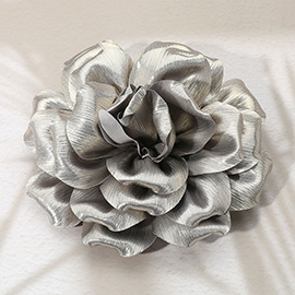 Metallic Fabric Flower Pin Brooch / Hair Clip / Hair Band / Bracelet
