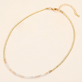 Faceted Beaded Choker Necklace