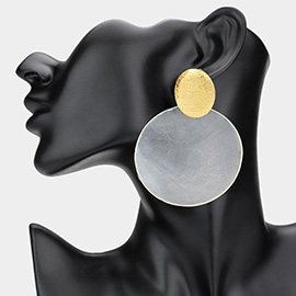 Bold Shell Disc Dangle Earrings