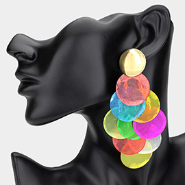 Oversized Layered Shell Chandelier Earrings