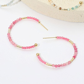 Faceted Beaded Hoop Earrings