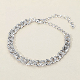 Stone Paved Cuban Chain Bracelet