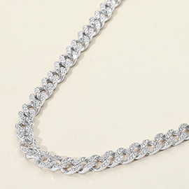 Stone Paved Cuban Chain Necklace