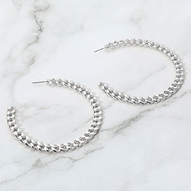 Metal Chain Hoop Earrings