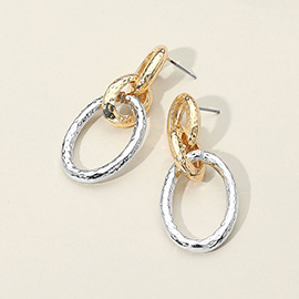 Textured Metal Link Earrings
