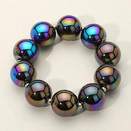 Chunky Iridescent Ball Beaded Bracelet